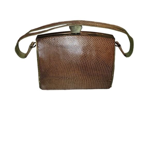 Vintage Skin Purse Brown/Green 6.5" x 5" - Picture 1 of 7